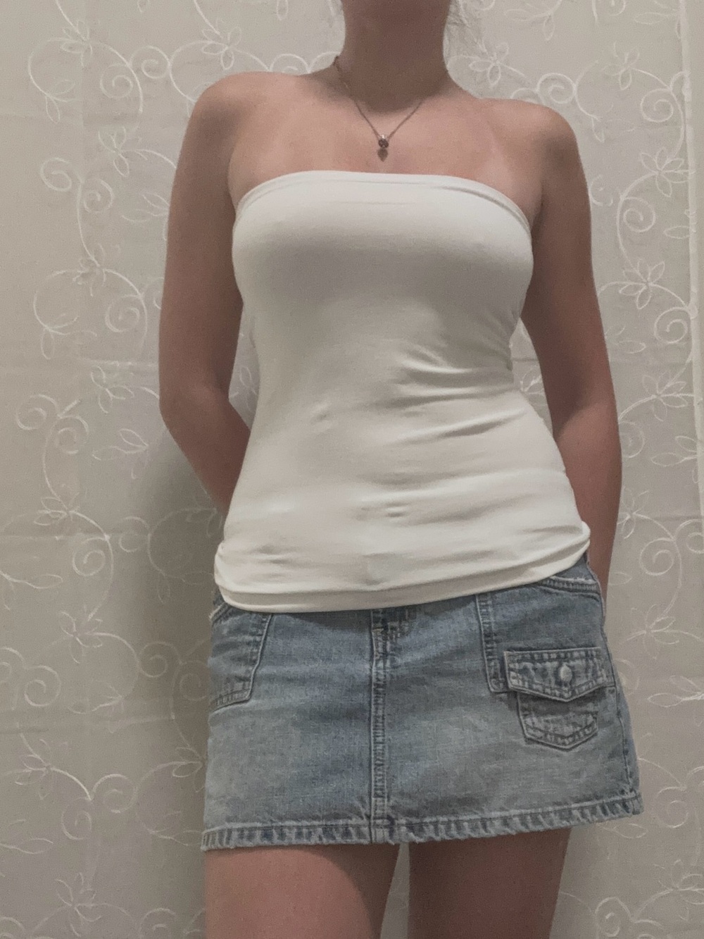 Free People The Carrie Tube Top Strapless One Piece White Size M-L/M-G New W Tag